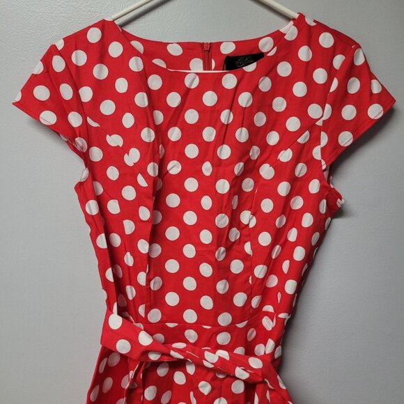 Dressy Star Red Polkadot Minnie Mouse Lucille Ball Lucy Costume Womens Large Tie - Picture 2 of 8